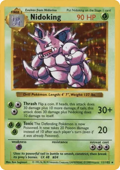Nidoking 11/102 Unlimited Shadowless Holo Base