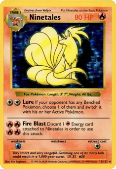 Ninetales 12/102 Unlimited Shadowless No Damage Error Base