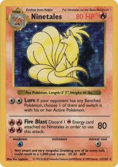 Ninetales 12/102 Unlimited Shadowless Holo Base
