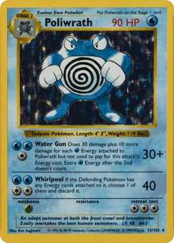 Poliwrath 13/102 Unlimited Shadowless Holo Base