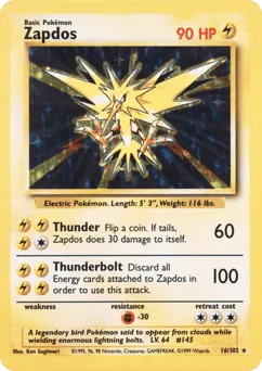 Zapdos 16/102 Unlimited Holo Base