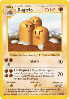 Dugtrio 19/102 Unlimited Shadowless Base