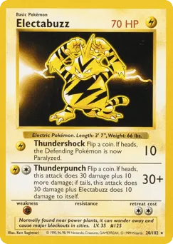 Electabuzz 20/102 Unlimited Shadowless Base