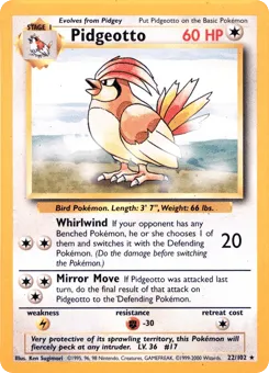 Pidgeotto 22/102 Unlimited Base