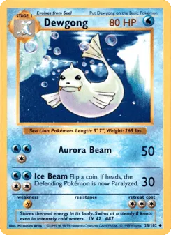 Dewgong 25/102 Unlimited Shadowless Base