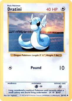 Dratini 26/102 Unlimited Shadowless Base