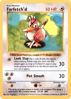 Farfetch'd 27/102 Unlimited Shadowless Base