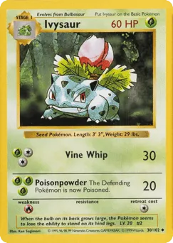 Ivysaur 30/102 Unlimited Shadowless Base