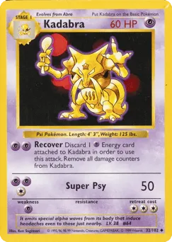 Kadabra 32/102 Unlimited Shadowless Base