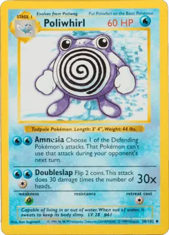 Poliwhirl 38/102 Unlimited Shadowless Base