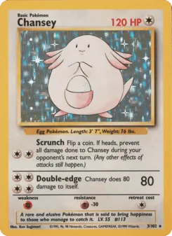 Chansey 3/102 Unlimited Holo Base