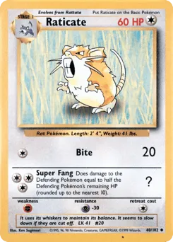 Raticate 40/102 Unlimited Base