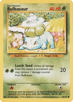 Bulbasaur 44/102 Unlimited Base