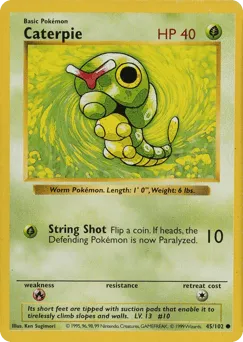 Caterpie 45/102 Unlimited Shadowless Base