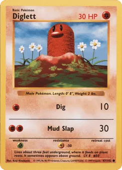 Diglett 47/102 Unlimited Shadowless Base