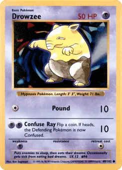 Drowzee 49/102 Unlimited Shadowless Base