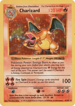 Charizard 4/102 Unlimited Shadowless Holo Base