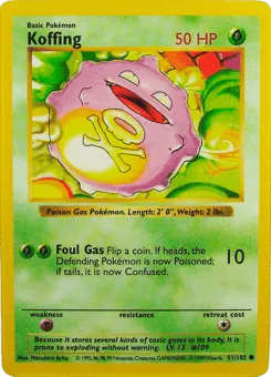Koffing 51/102 Unlimited Shadowless Base