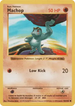 Machop 52/102 Unlimited Shadowless Base