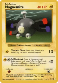 Magnemite 53/102 Unlimited Shadowless Base