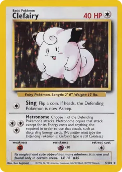 Clefairy 5/102 Unlimited Holo Base