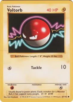 Voltorb 67/102 Unlimited Shadowless Base