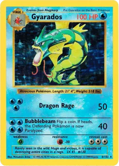 Gyarados 6/102 Unlimited Shadowless Holo Base