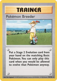 Pokémon Breeder 76/102 Unlimited Shadowless Base