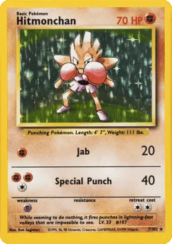 Hitmonchan 7/102 Unlimited Holo Base