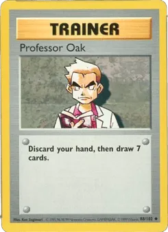 Professor Oak 88/102 Unlimited Shadowless Base