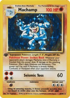 Machamp 8/102 First Edition Unlimited Holo Base