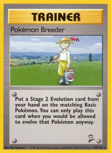 Pokémon Breeder 105/130 Base Set 2