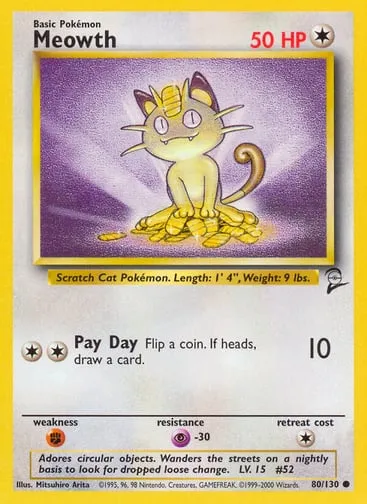 Meowth 80/130 Base Set 2