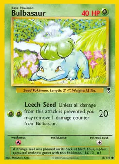 Bulbasaur 68/110 Legendary Collection