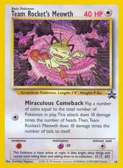 Team Rocket's Meowth 18 Wizards Black Star Promos