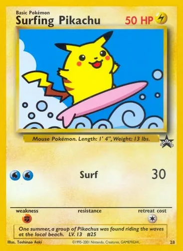 Surfing Pikachu 28 Wizards Black Star Promos