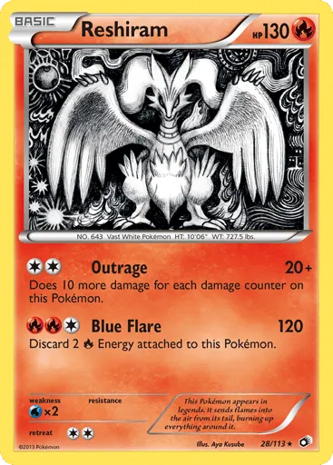 Reshiram 28/113 Legendary Treasures
