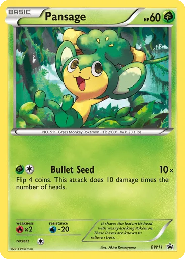 Pansage BW11 BW Black Star Promos