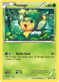 Pansage BW11 BW Black Star Promos