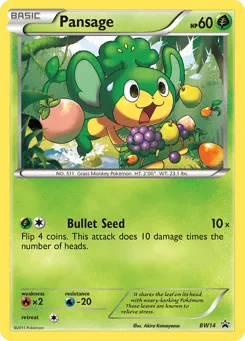 Pansage BW14 BW Black Star Promos