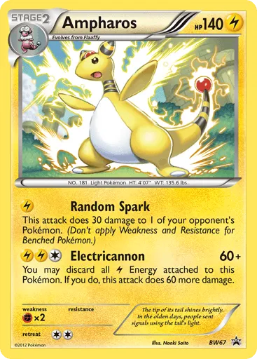 Ampharos BW67 BW Black Star Promos