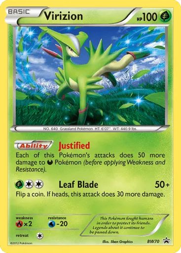 Virizion BW70 BW Black Star Promos