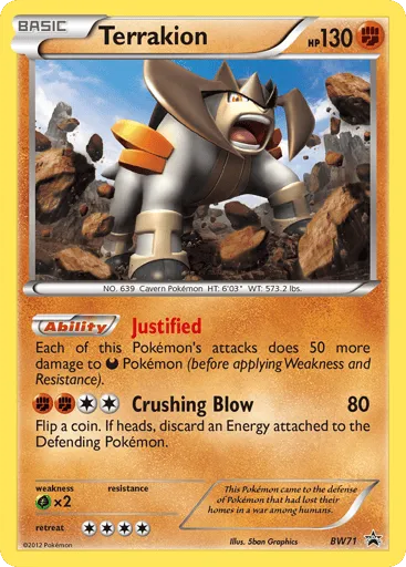 Terrakion BW71 BW Black Star Promos