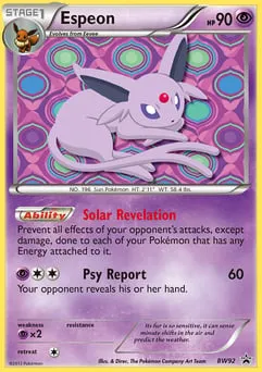 Espeon BW92 BW Black Star Promos