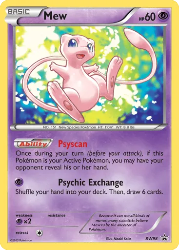 Mew BW98 BW Black Star Promos