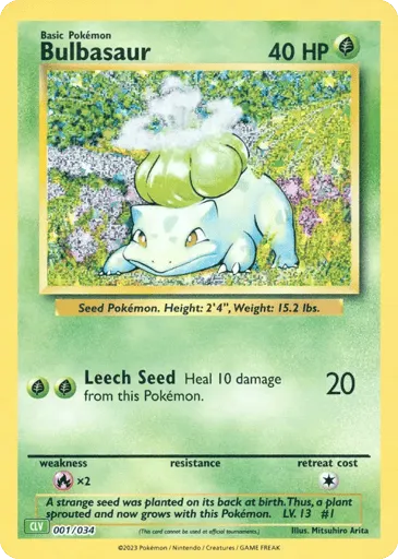 Bulbasaur 001/034 Pokémon TCG Classic - Venusaur