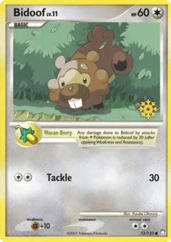 Bidoof 73/123 Snowflake Stamp Mysterious Treasures