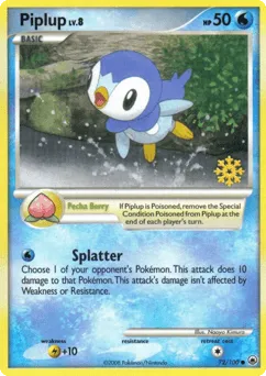Piplup 72/100 Snowflake Stamp Majestic Dawn