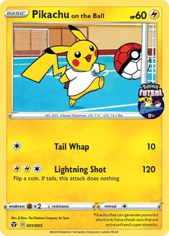 Pikachu on the Ball 001/005 Pokémon Futsal Collection
