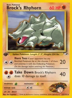 Brock's Rhyhorn 22/132 Gym Heroes